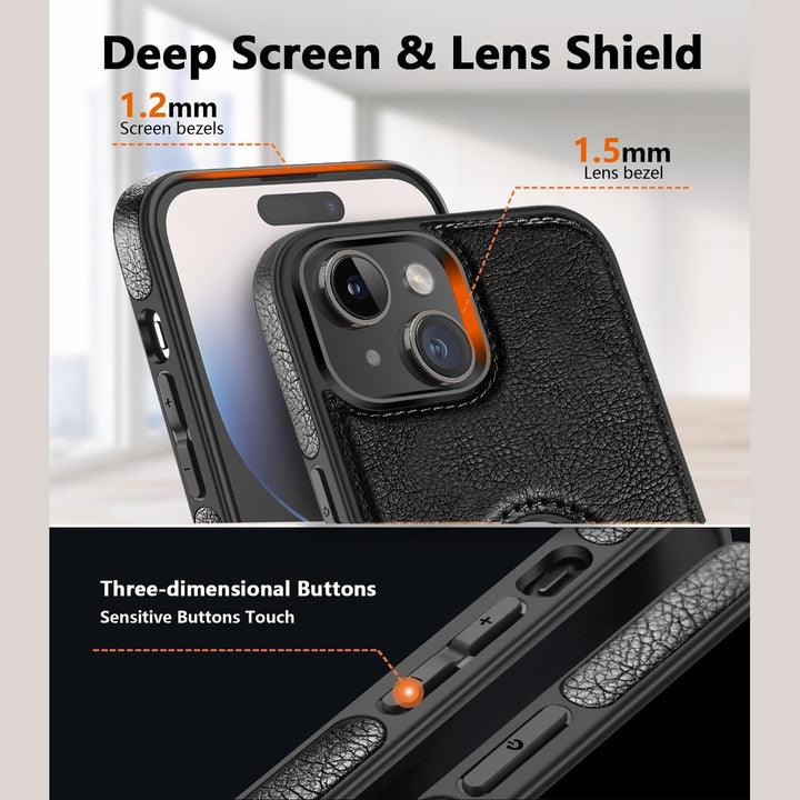 iPhone 16 Pro Max Brown Leather MagSafe Case with Kickstand - DOKUTRONIX