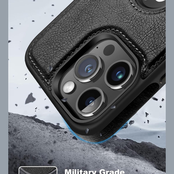 iPhone 16 Pro Max Brown Leather MagSafe Case with Kickstand - DOKUTRONIX