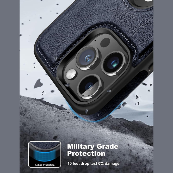 iPhone 16 Pro Max Brown Leather MagSafe Case with Kickstand - DOKUTRONIX