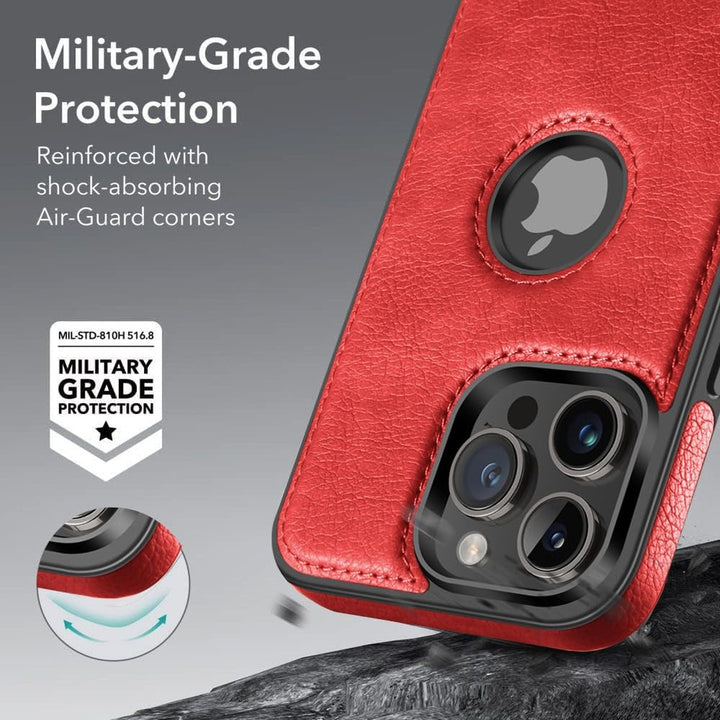 iPhone 16 Pro Max Brown Leather MagSafe Case with Kickstand - DOKUTRONIX