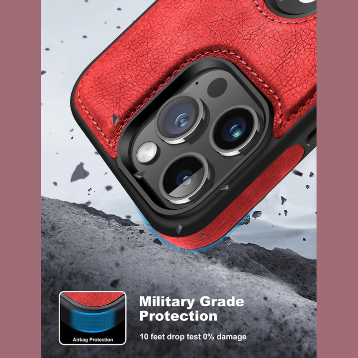 iPhone 16 Pro Max Brown Leather MagSafe Case with Kickstand - DOKUTRONIX