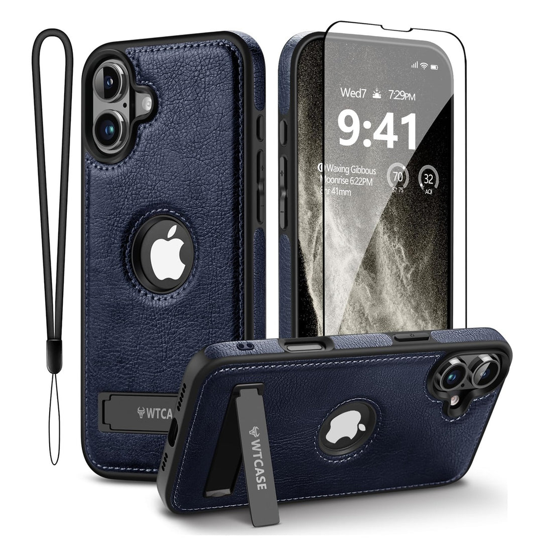 iPhone 16 Pro Max Brown Leather MagSafe Case with Kickstand - DOKUTRONIX