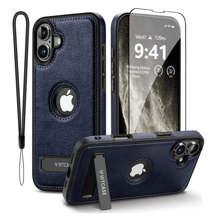 iPhone 16 Pro Max Brown Leather MagSafe Case with Kickstand - DOKUTRONIX