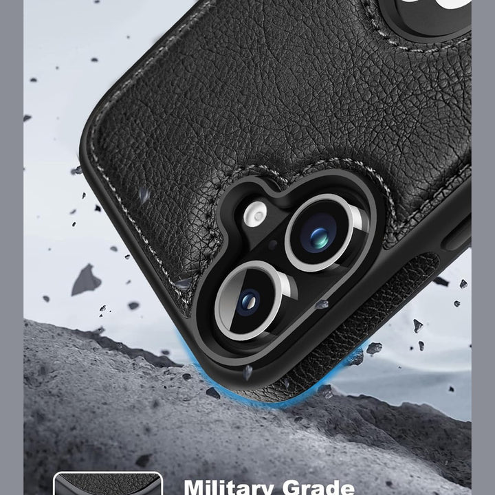 iPhone 16 Pro Max Brown Leather MagSafe Case with Kickstand - DOKUTRONIX