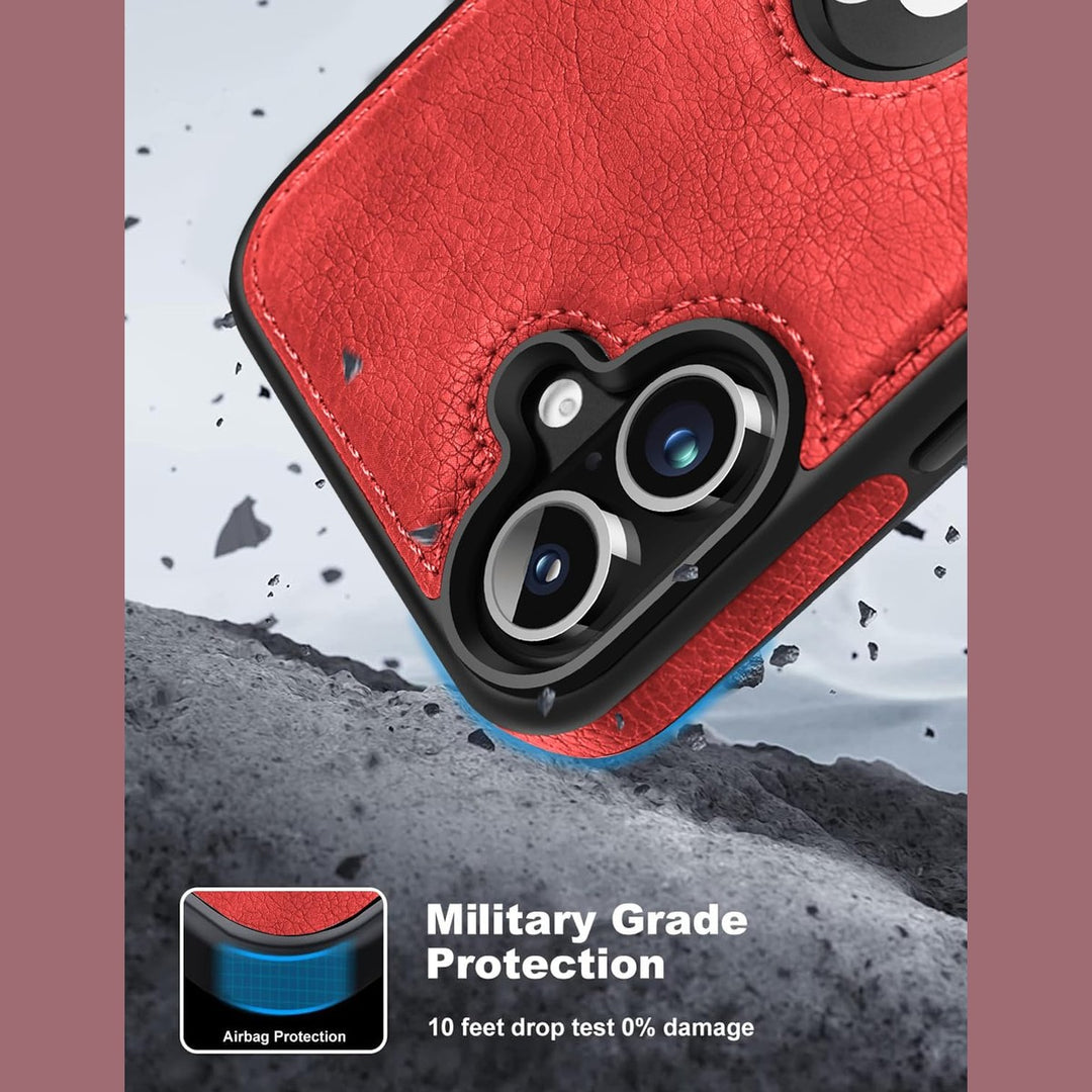 iPhone 16 Pro Max Brown Leather MagSafe Case with Kickstand - DOKUTRONIX