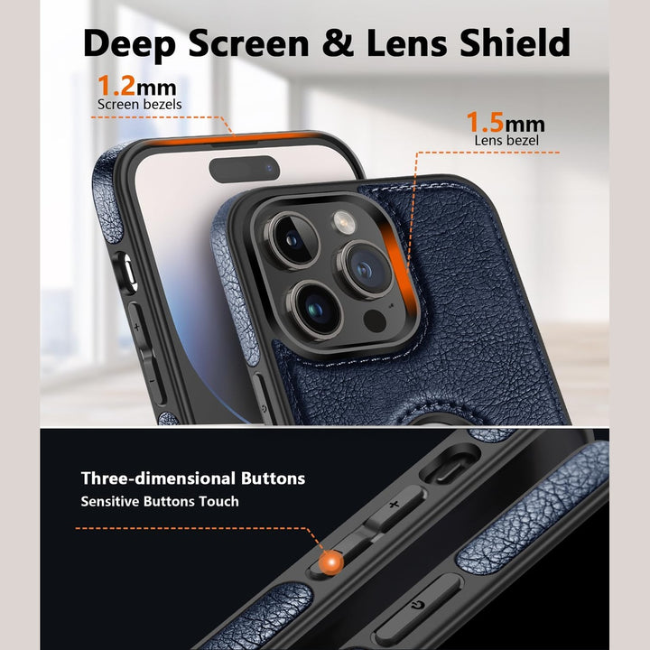 iPhone 16 Pro Max Brown Leather MagSafe Case with Kickstand - DOKUTRONIX