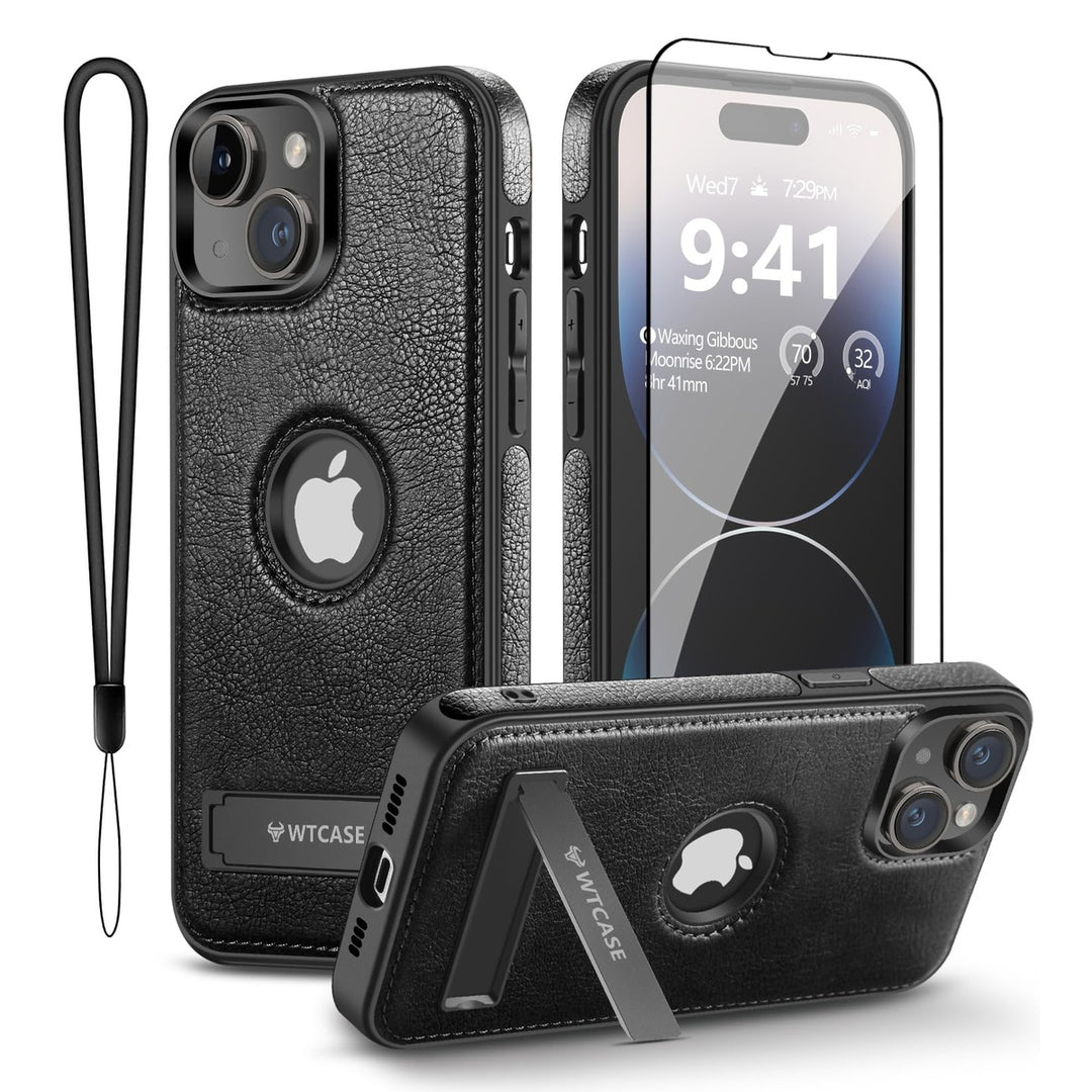 iPhone 16 Pro Max Brown Leather MagSafe Case with Kickstand - DOKUTRONIX