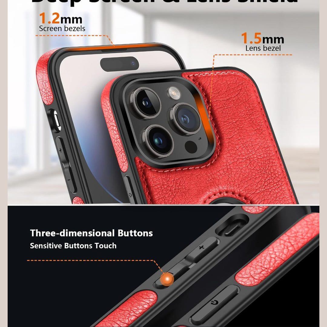 iPhone 16 Pro Max Brown Leather MagSafe Case with Kickstand - DOKUTRONIX