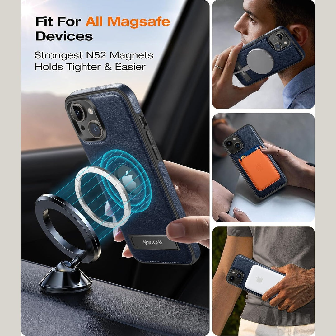 iPhone 16 Pro Max Brown Leather MagSafe Case with Kickstand - DOKUTRONIX