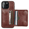 iPhone 16 Pro Max Brown Leather Wallet Case
