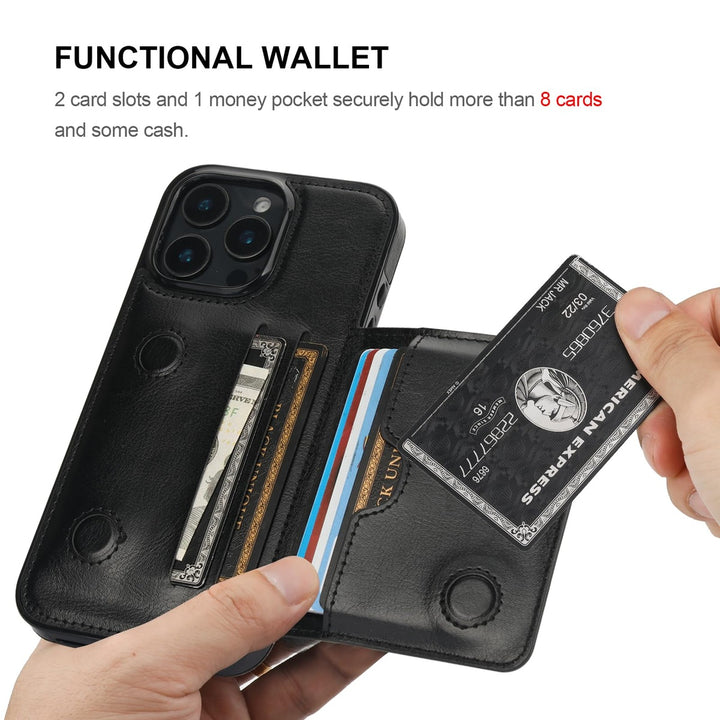 iPhone 16 Pro Max Brown Leather Wallet Case - DOKUTRONIX