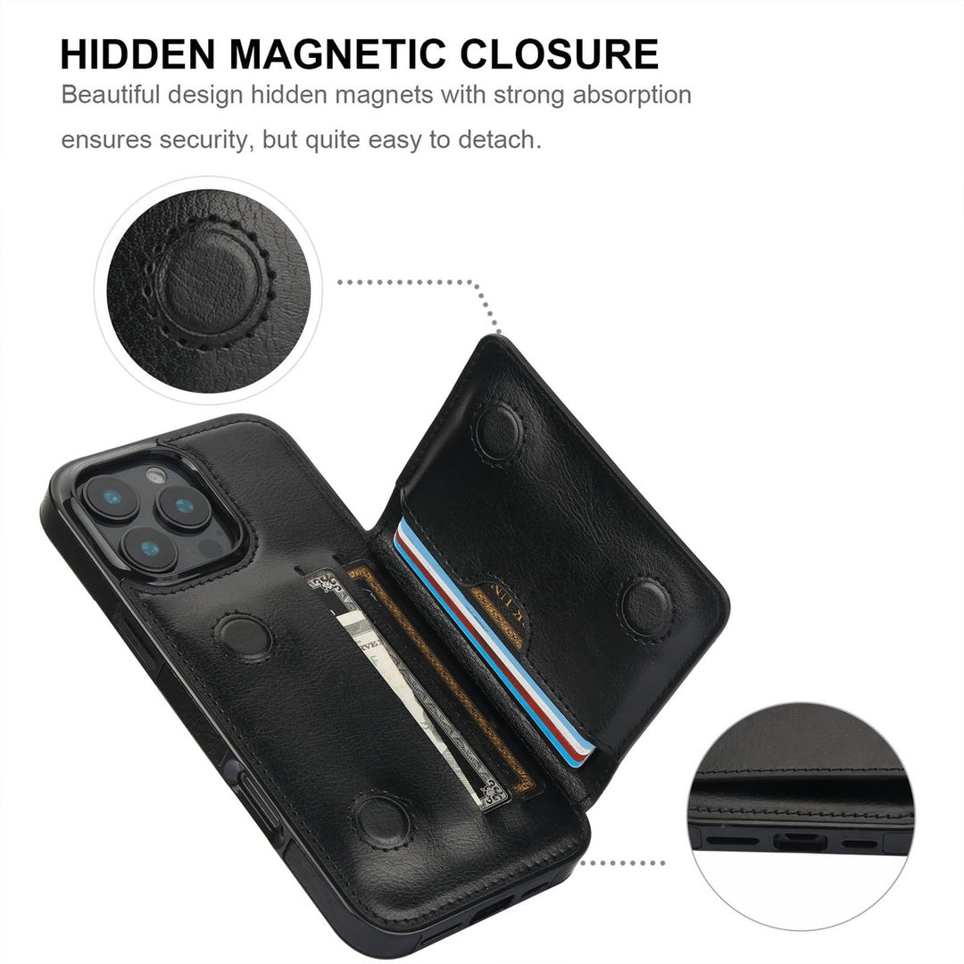 iPhone 16 Pro Max Brown Leather Wallet Case - DOKUTRONIX