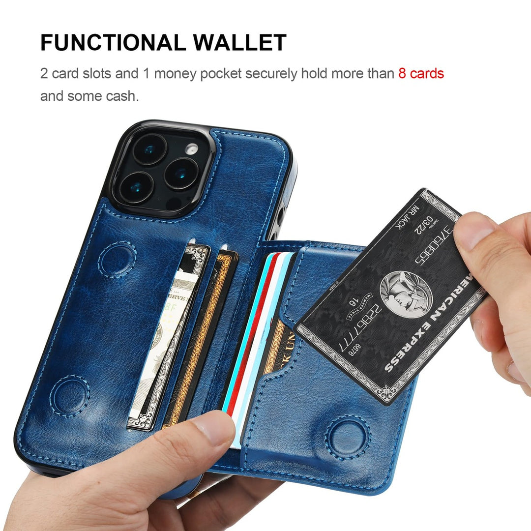 iPhone 16 Pro Max Brown Leather Wallet Case - DOKUTRONIX