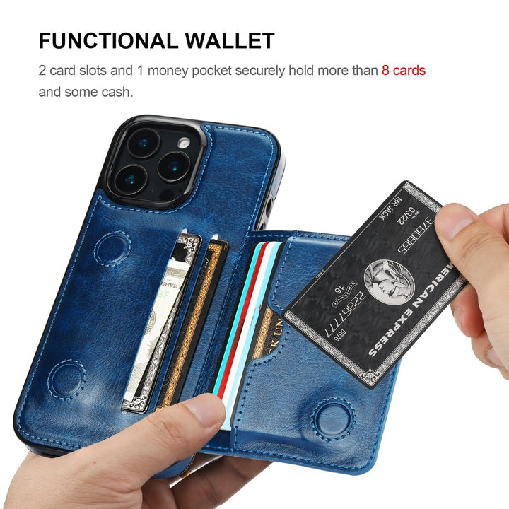 iPhone 16 Pro Max Brown Leather Wallet Case - DOKUTRONIX