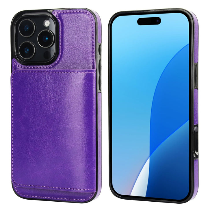 iPhone 16 Pro Max Brown Leather Wallet Case - DOKUTRONIX