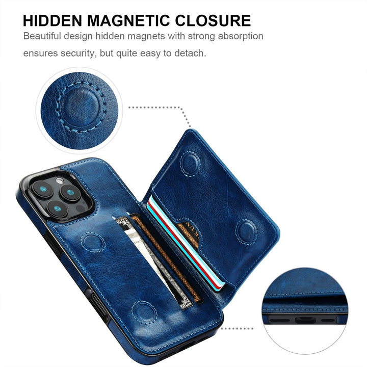 iPhone 16 Pro Max Brown Leather Wallet Case - DOKUTRONIX