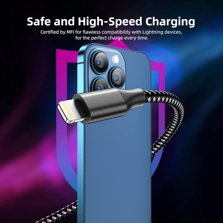 iPhone 10FT MFi Certified Charger 3-Pack - DOKUTRONIX