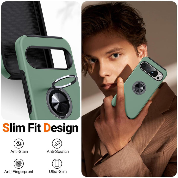 JAME Slim Shockproof Case for Pixel 9 Pro XL - Alpine Green - DOKUTRONIX