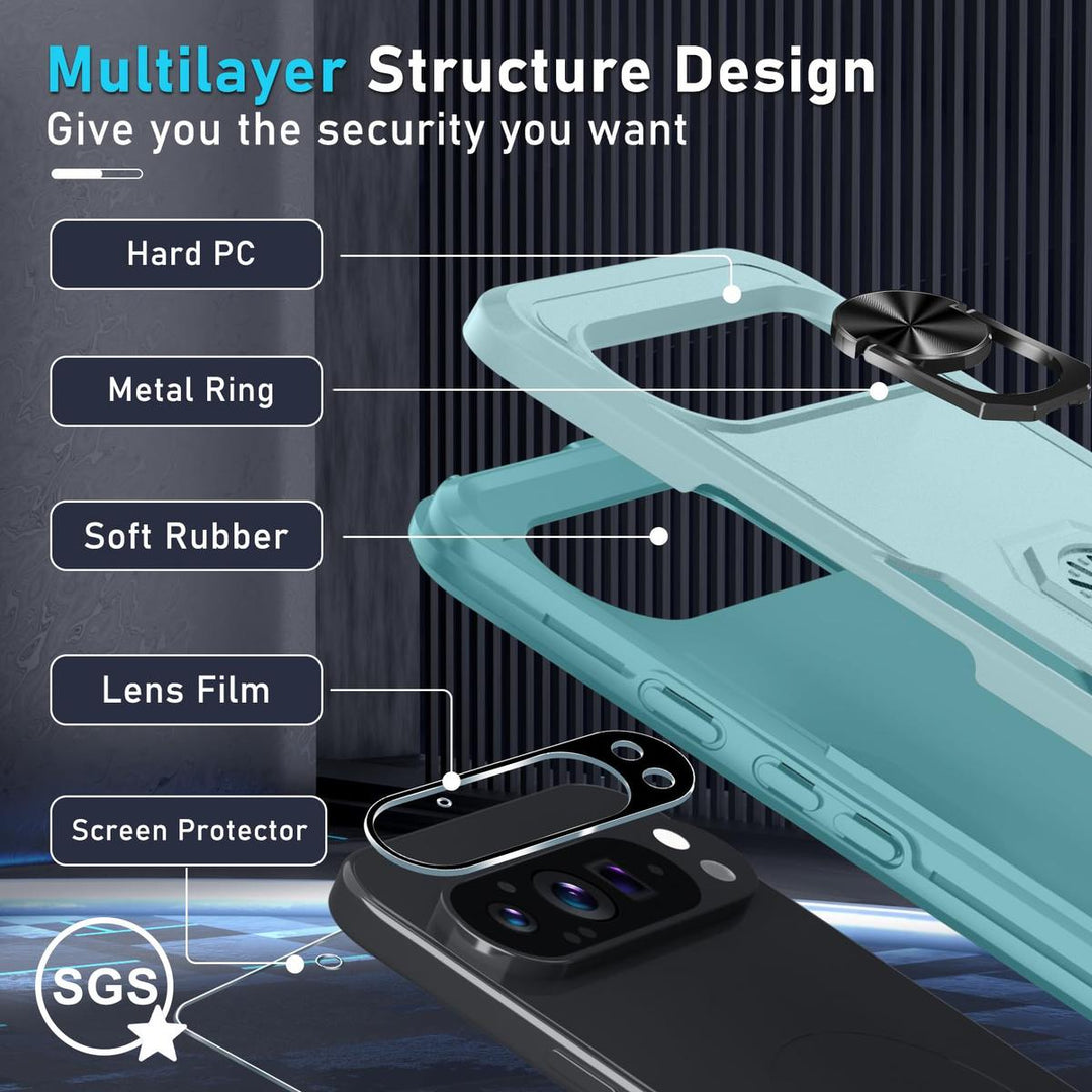 Janmitta Mint Green Heavy-Duty Pixel 9 Pro XL Case - DOKUTRONIX