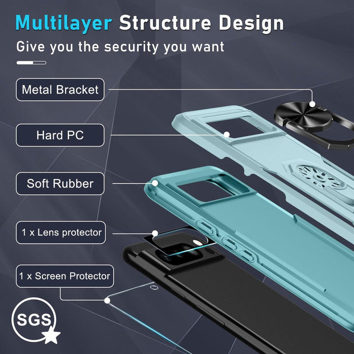 Janmitta Mint Green Pixel 8 Pro Heavy Duty Case - DOKUTRONIX