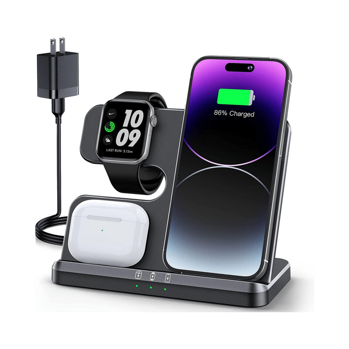 JARGOU TrioCharge Wireless Station - Black - DOKUTRONIX