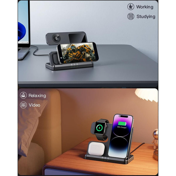 JARGOU TrioCharge Wireless Station - Black - DOKUTRONIX