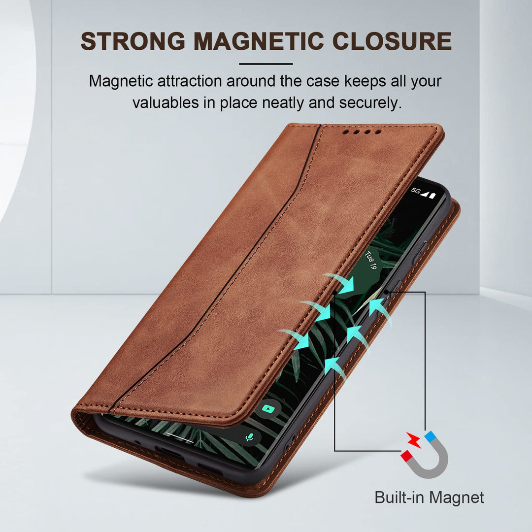 Jasonyu Leather Flip Wallet Case for Pixel 6 Pro - DOKUTRONIX