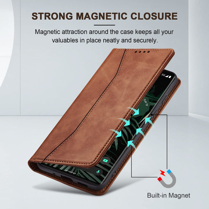 Jasonyu Leather Flip Wallet Case for Pixel 6 Pro - DOKUTRONIX
