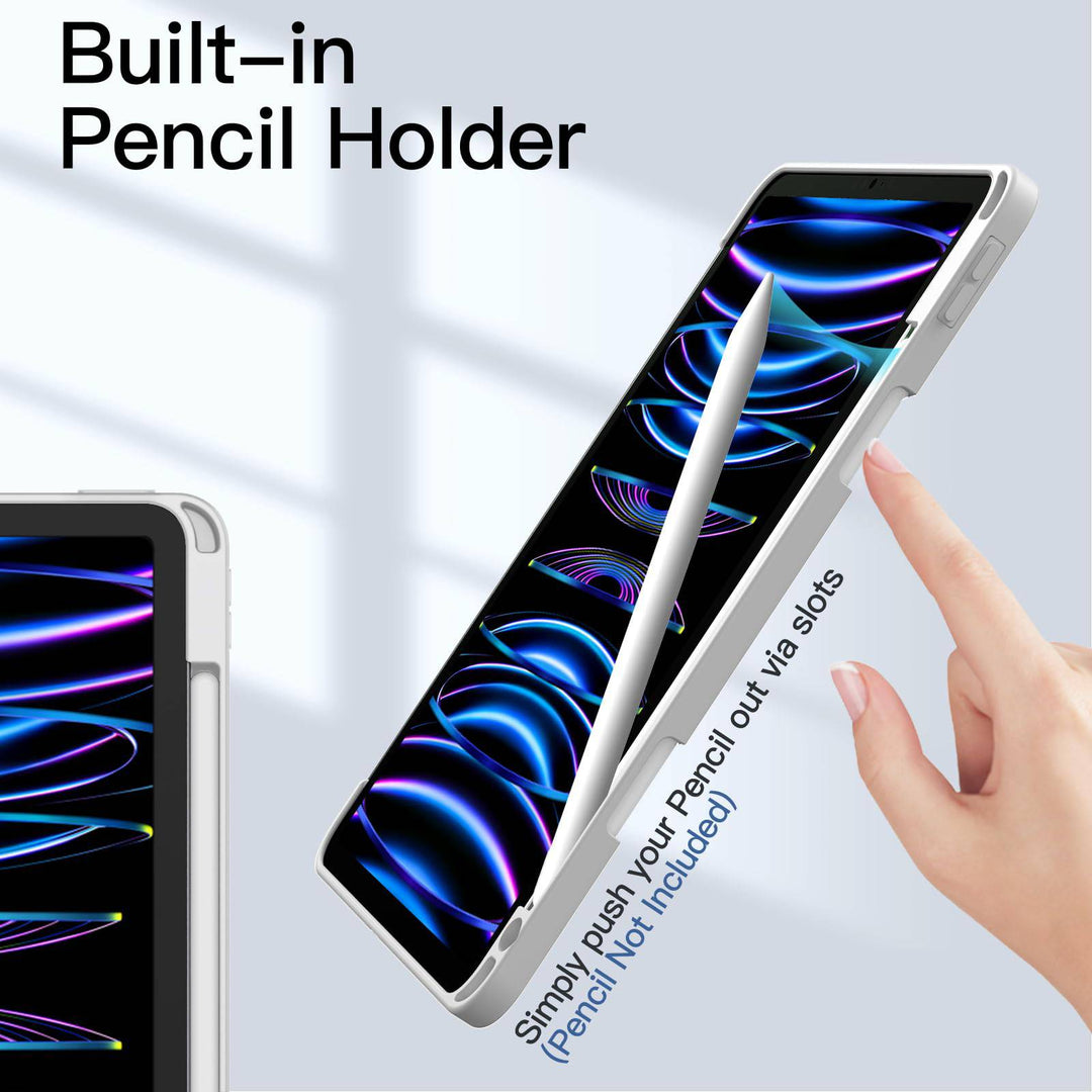 JETech Slim Clear iPad Pro Case with Pencil Holder - DOKUTRONIX