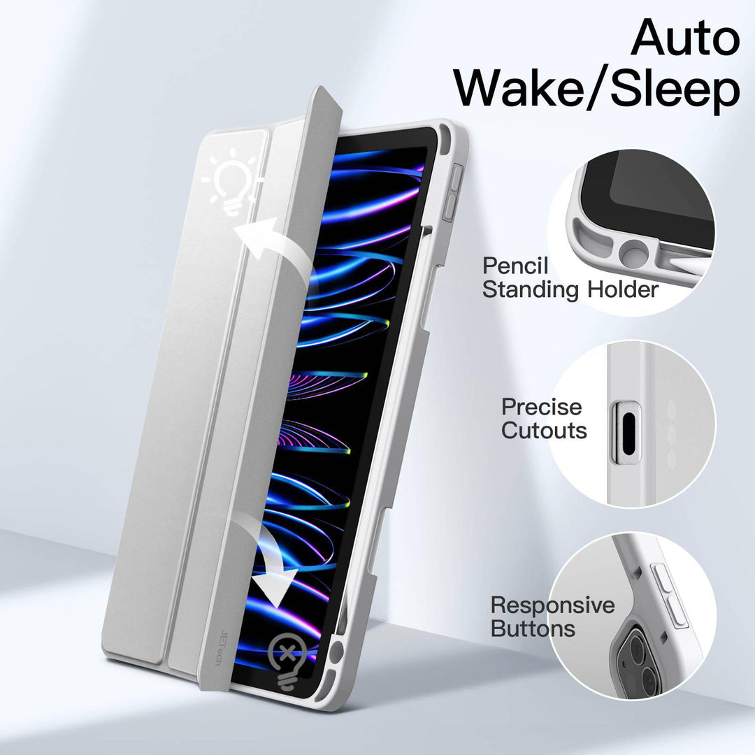 JETech Slim Clear iPad Pro Case with Pencil Holder - DOKUTRONIX
