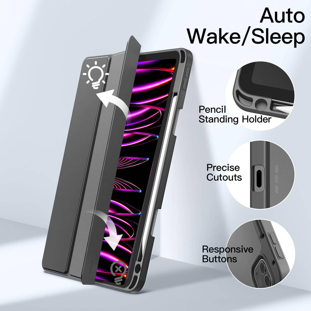 JETech Slim Clear iPad Pro Case with Pencil Holder - DOKUTRONIX