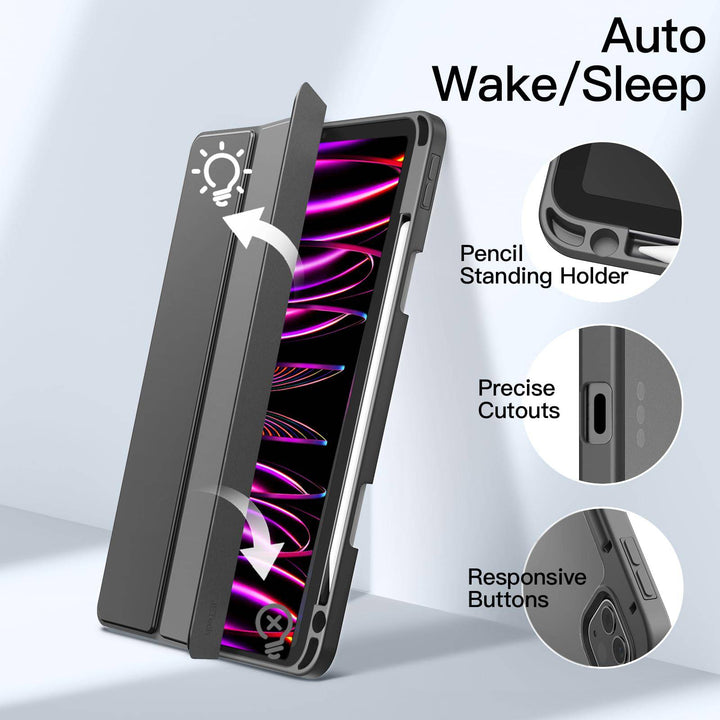 JETech Slim Clear iPad Pro Case with Pencil Holder - DOKUTRONIX