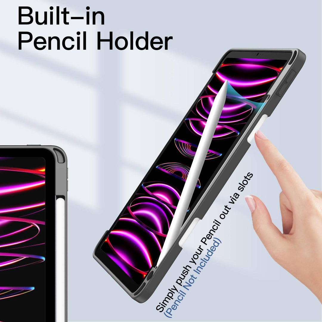 JETech Slim Clear iPad Pro Case with Pencil Holder - DOKUTRONIX