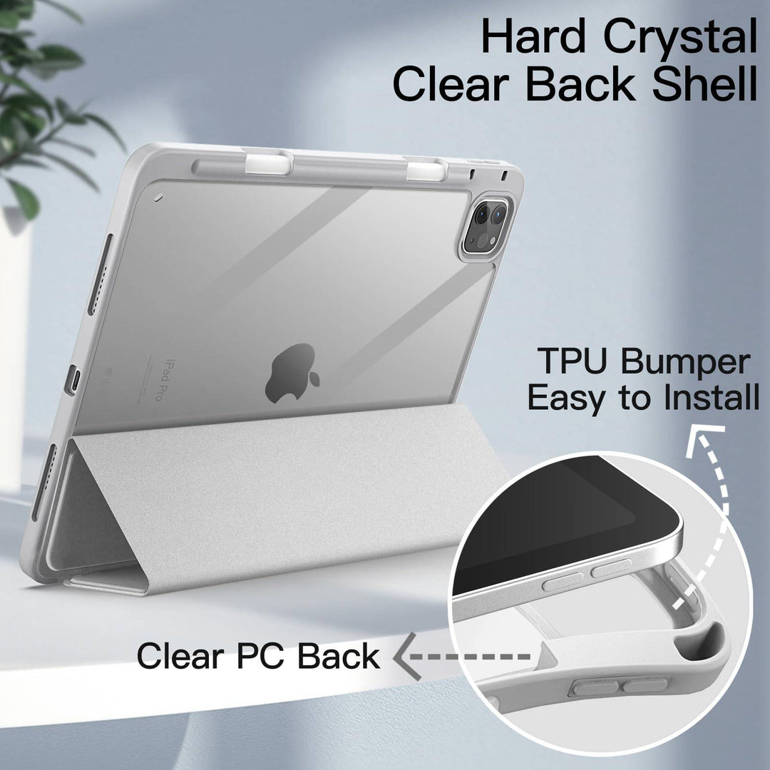 JETech Slim Clear iPad Pro Case with Pencil Holder - DOKUTRONIX