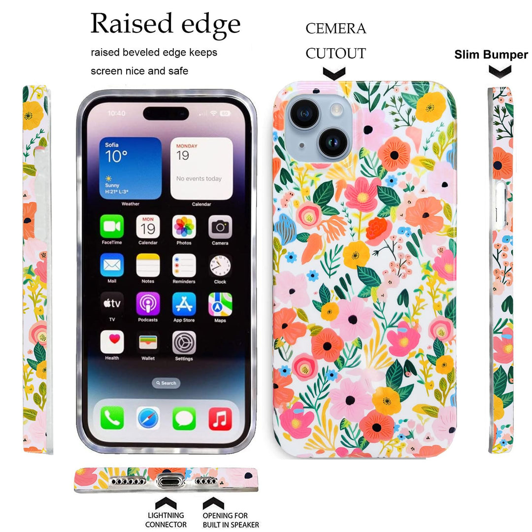 Floral Shield: iPhone 15 Plus Soft Case for Women - DOKUTRONIX