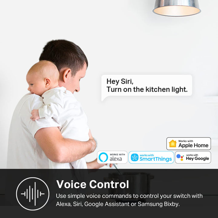 Kasa Apple HomeKit Smart Light Switch KS200, Single Pole, Neutral Wire Required, 2.4GHz Wi-Fi Light Switch Works with Siri, Alexa and Google Home, UL Certified, No Hub Required, White - DOKUTRONIX