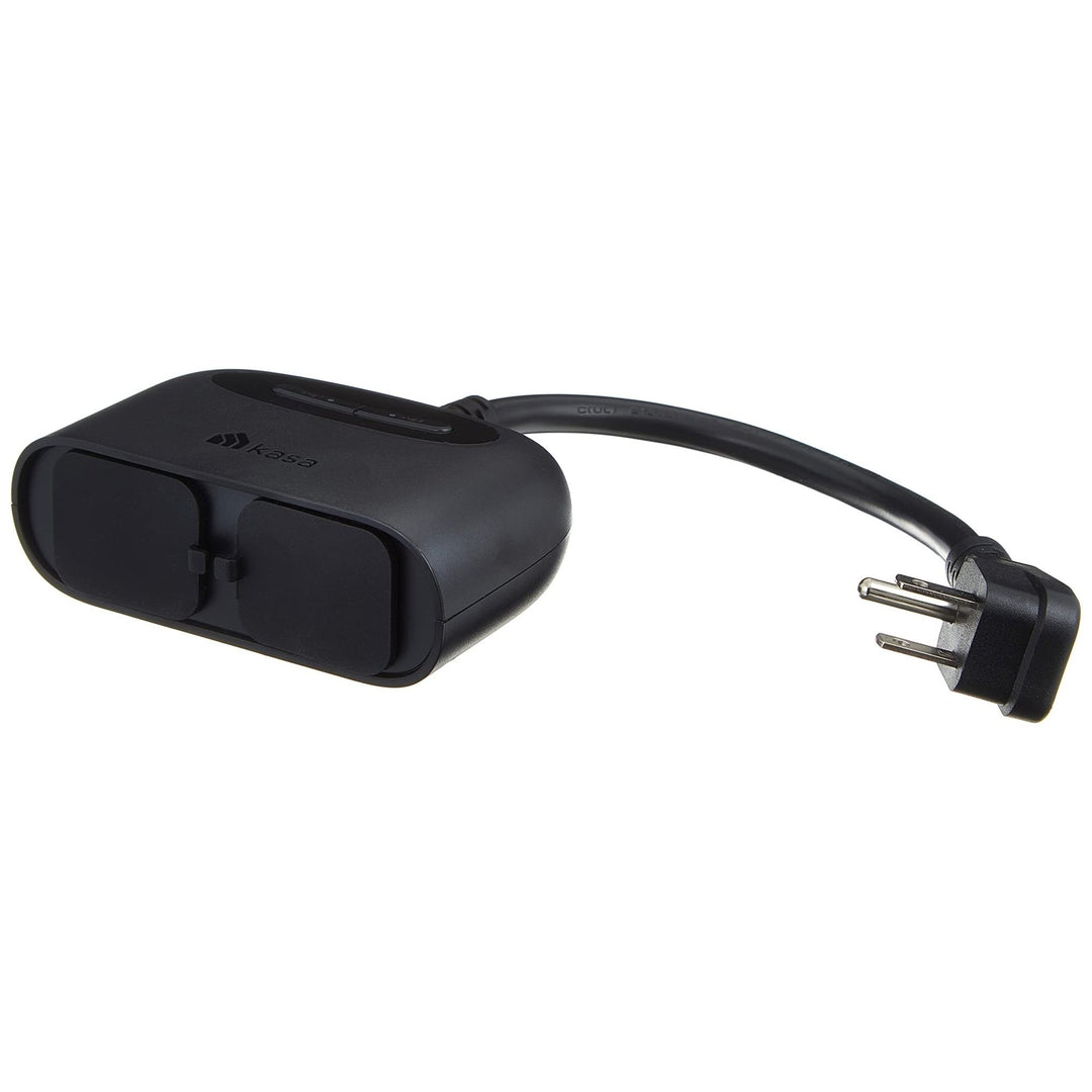 Kasa Outdoor Smart Plug, Smart Home Wi-Fi Outlet with 2 Sockets, IP64 Weather Resistance, Compatible with Alexa, Google Home & IFTTT, No Hub Required, ETL Certified(EP40), Black - DOKUTRONIX