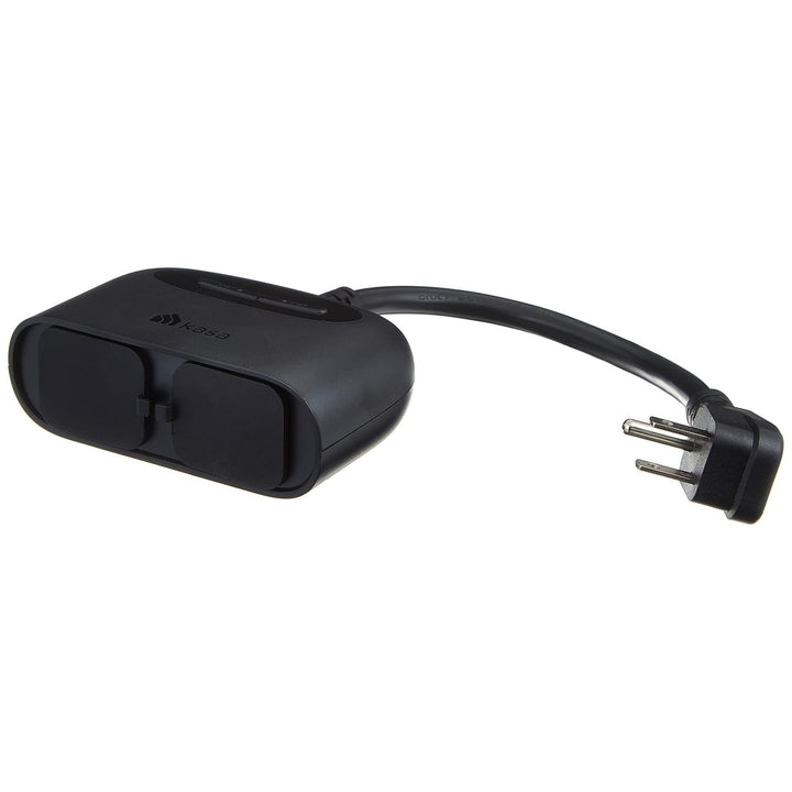 Kasa Outdoor Smart Plug, Smart Home Wi-Fi Outlet with 2 Sockets, IP64 Weather Resistance, Compatible with Alexa, Google Home & IFTTT, No Hub Required, ETL Certified(EP40), Black - DOKUTRONIX