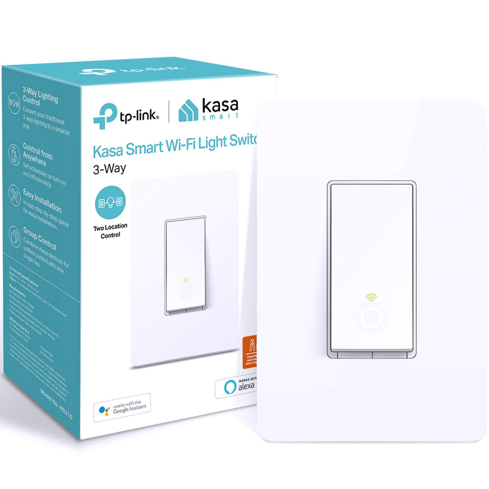 Kasa Smart 3 Way Switch HS210 KIT, Needs Neutral Wire, 2.4GHz Wi-Fi Light Switch works with Alexa and Google Home, UL Certified, No Hub Required, White,2 Count (Pack of 1) - DOKUTRONIX