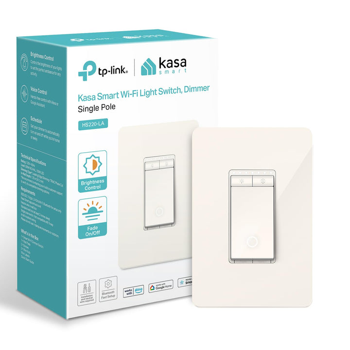 Kasa Smart Light Switch HS200, Single Pole, Needs Neutral Wire, 2.4GHz Wi-Fi Light Switch Works with Alexa and Google Home, UL Certified, No Hub Required , White - DOKUTRONIX