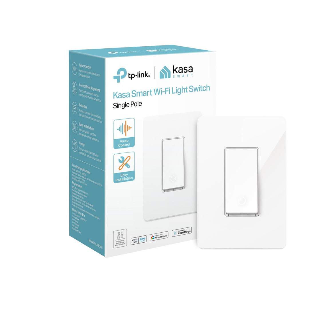 Kasa Smart Light Switch HS200, Single Pole, Needs Neutral Wire, 2.4GHz Wi-Fi Light Switch Works with Alexa and Google Home, UL Certified, No Hub Required , White - DOKUTRONIX