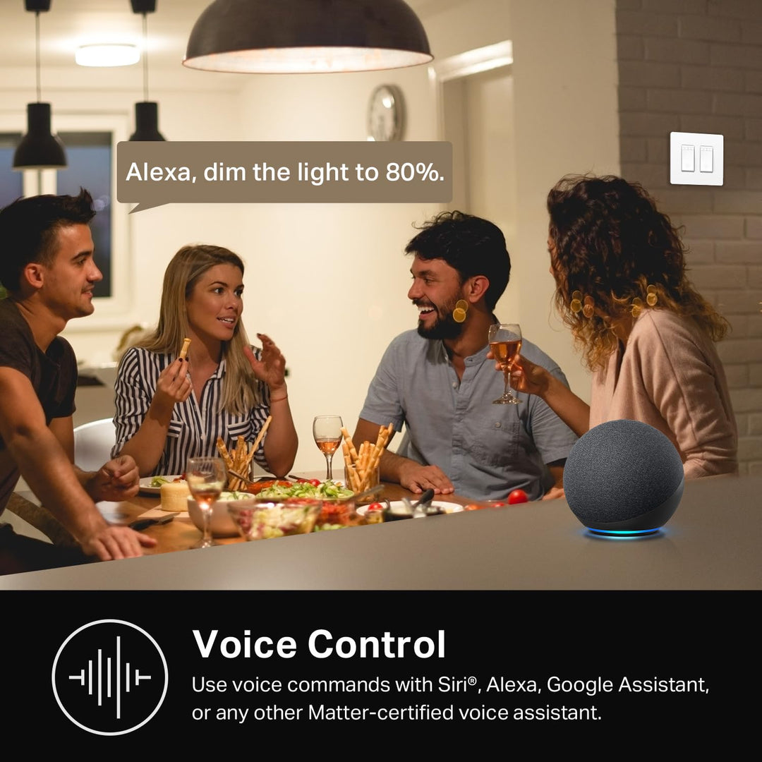 Kasa Smart Switch 2-Gang HS200-2, Single Pole,Neutral Wire Required, 2.4GHz Wi-Fi Light Switch Compatible with Alexa and Google Home, UL Certified, No Hub Required, White - DOKUTRONIX