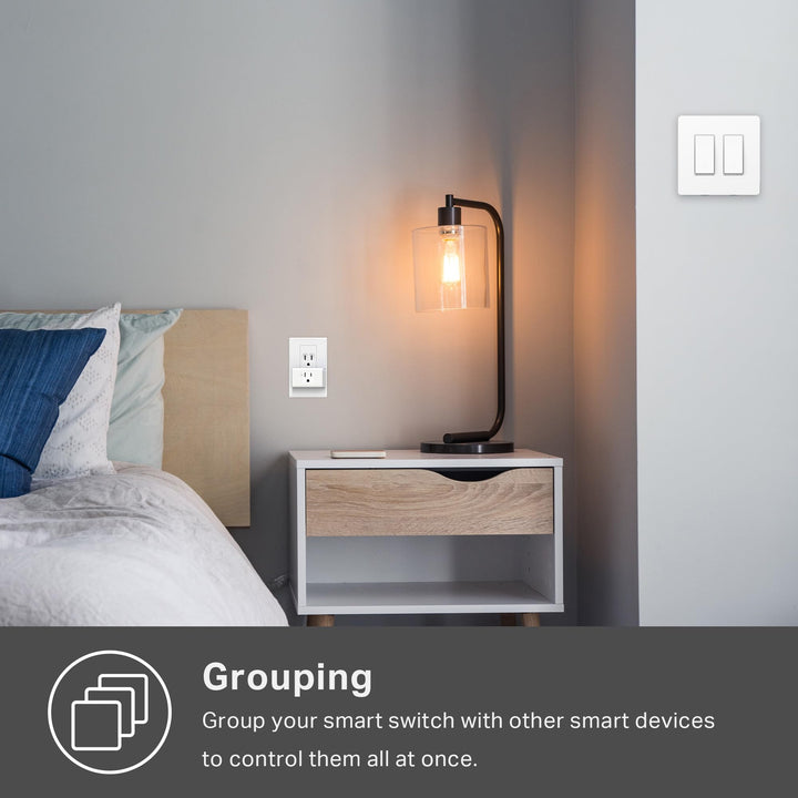 Kasa Smart Switch 2-Gang HS200-2, Single Pole,Neutral Wire Required, 2.4GHz Wi-Fi Light Switch Compatible with Alexa and Google Home, UL Certified, No Hub Required, White - DOKUTRONIX