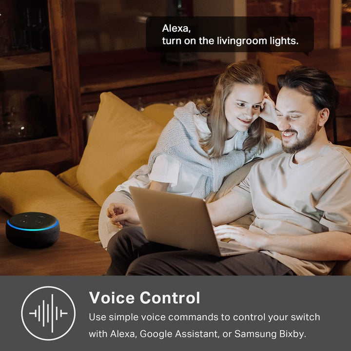 Kasa Smart Switch 2-Gang HS200-2, Single Pole,Neutral Wire Required, 2.4GHz Wi-Fi Light Switch Compatible with Alexa and Google Home, UL Certified, No Hub Required, White - DOKUTRONIX