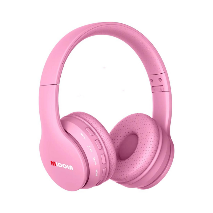 Pink Kids Foldable Bluetooth Headphones - Safe Sound - DOKUTRONIX