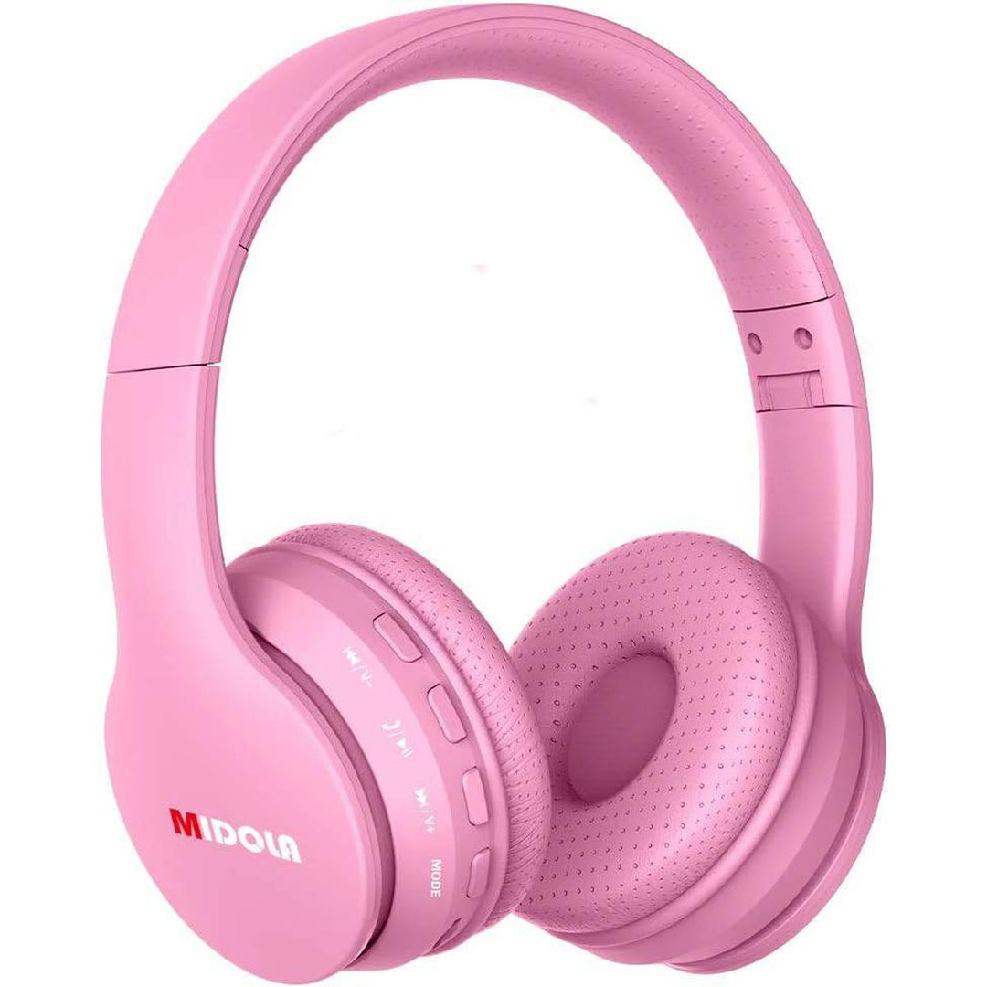 Pink Kids Foldable Bluetooth Headphones - Safe Sound - DOKUTRONIX