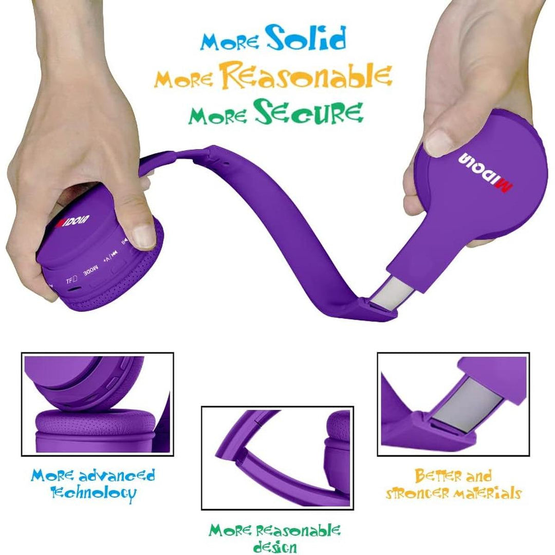 KidBeatz Foldable BT Headphones - Purple - DOKUTRONIX