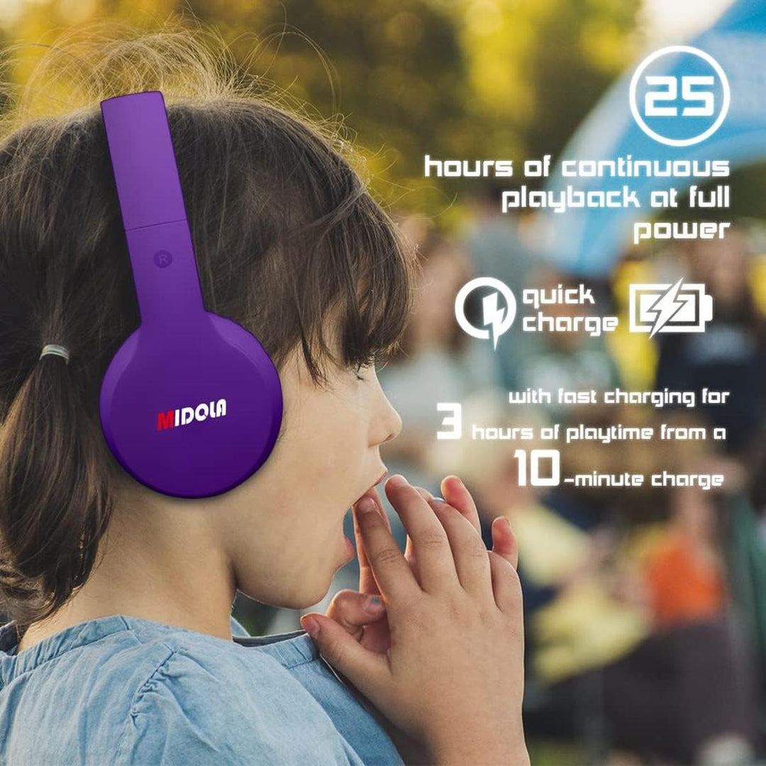 KidBeatz Foldable BT Headphones - Purple - DOKUTRONIX