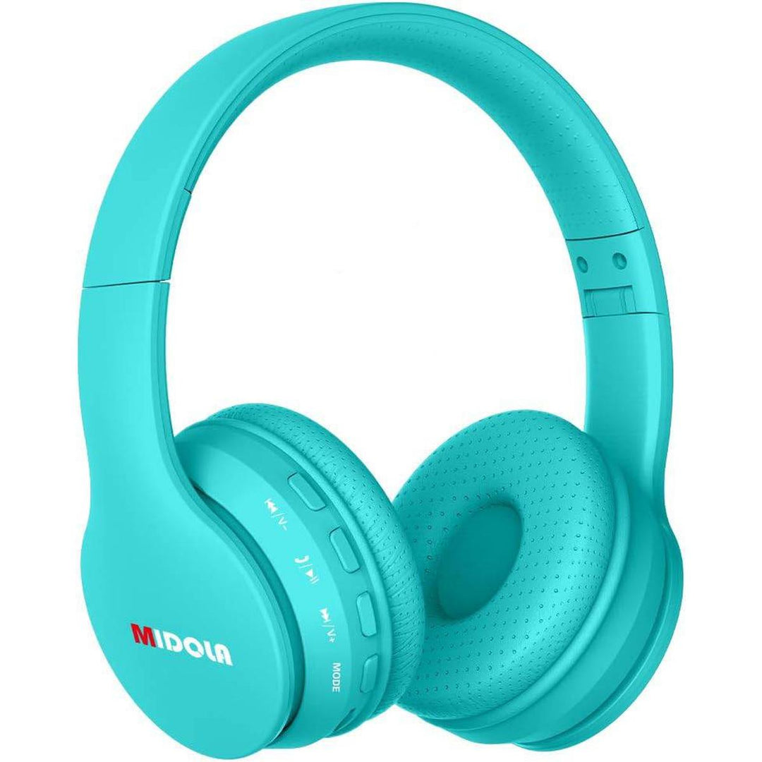KidSafe Foldable Bluetooth Headphones - Turquoise - DOKUTRONIX