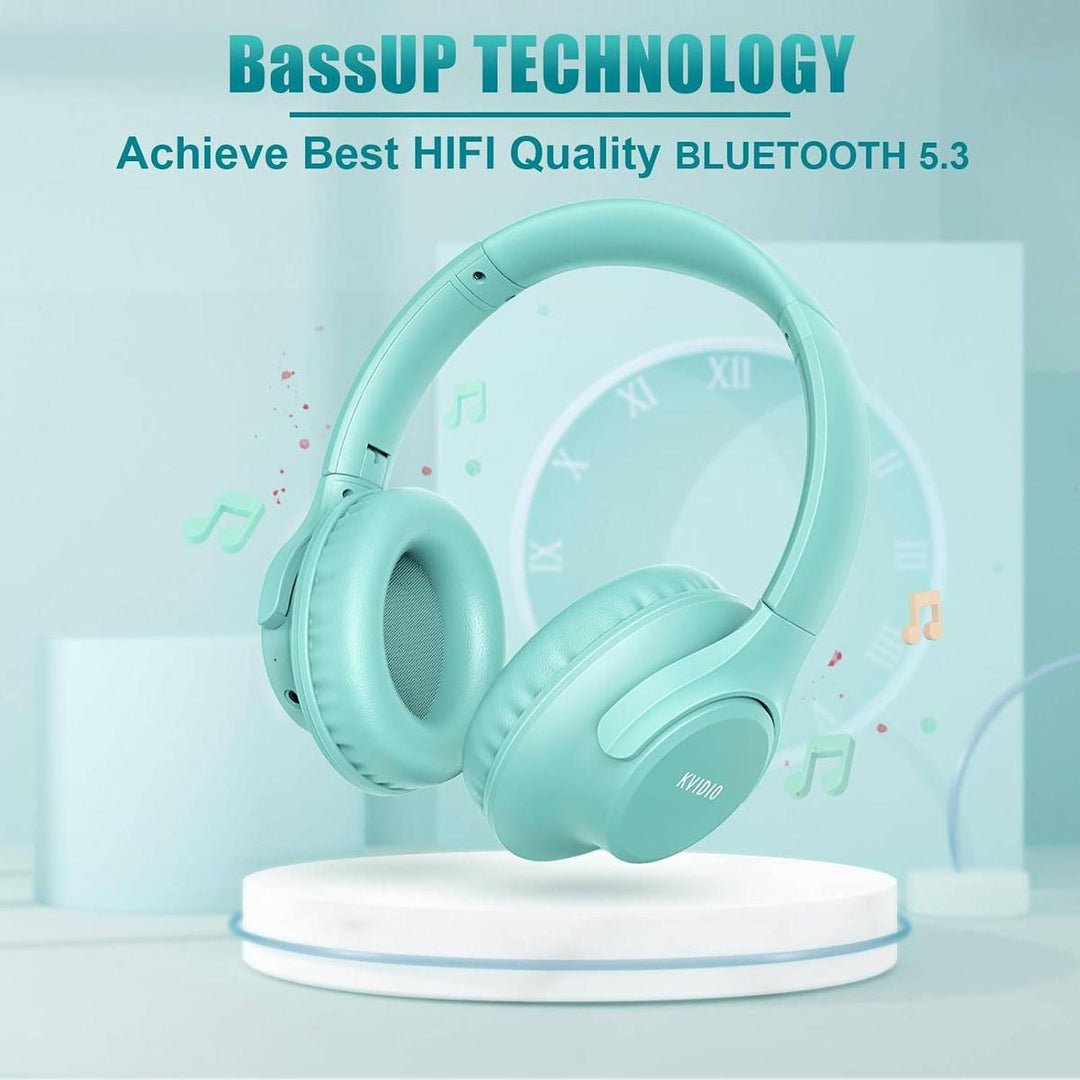 KVIDIO Green Bluetooth Over-Ear Headphones Elite - DOKUTRONIX